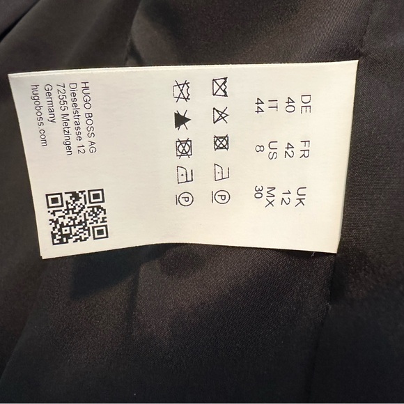 HUGO Black Wool Blazer Size 8 - Picture 4 of 4
